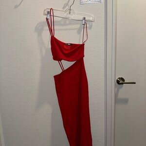 Zara Asymmetrical Red Dress